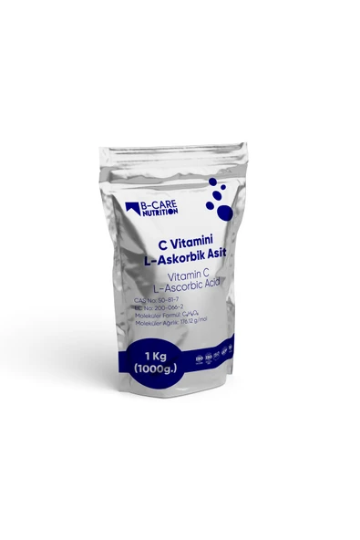B-CARE NUTRITION Vitamin C (Askorbik Asit) (Ascorbic Acid) Toz 1kg ürün görseli 1