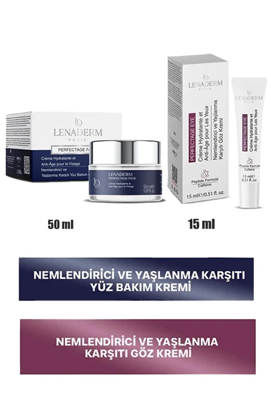 Lenaderm Perfectage Eye Krem 15 ml+Lenaderm Perfectage Face Krem 50 ml ürün görseli 1