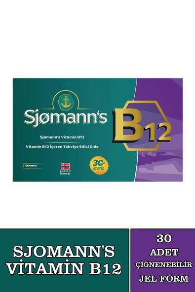 Sjomann's B12 Çiğnenebilir Jel 30 Tablet ürün görseli 1