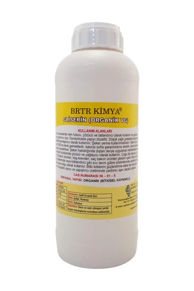 Brtr Kimya 1 Kg Bitkisel Gliserin Vg -usp/ep %99,84- Ithal Ürün ürün görseli 1