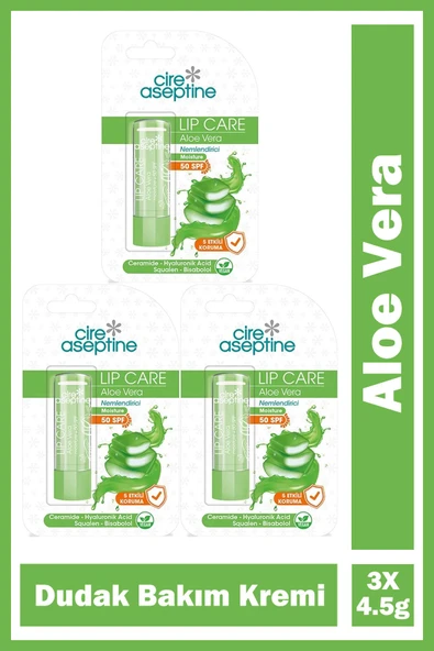 Cire Aseptine Aloe Vera Dudak Bakım Kremi 4,5 gr 3 Adet ürün görseli 1
