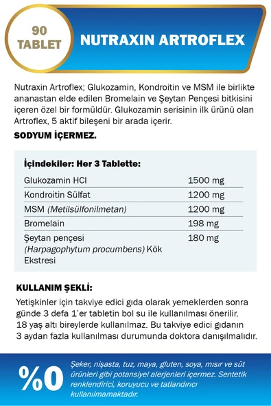 Nutraxin Artroflex 90 Tablet - Resim 2