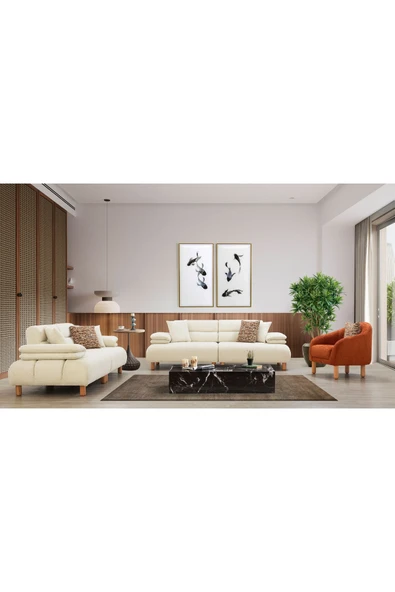 Elissa Home MİDAS KOLTUK TAKIMI 3 + 3 + 1 250 x 100 ürün görseli 1