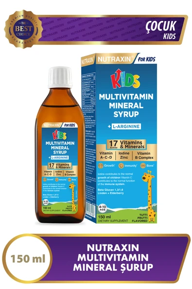 Nutraxin Kids Multivitamin Mineral Şurup 150 ml ürün görseli 1