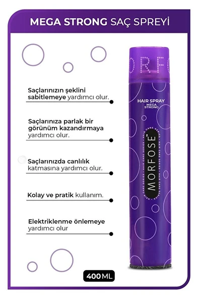 Morfose Mega Strong Saç Spreyi 400 ml 2 Adet - Resim 2