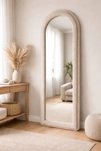 Elissa Home ARMİ Kumaşlı Boy Aynası -Modern Tasarım 180 x 80 ürün görseli 1