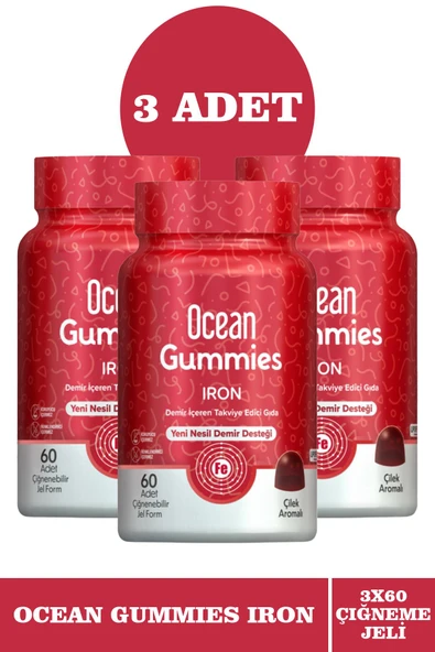 Ocean Gummies İron 60 Çiğneme Formu 3 Adet ürün görseli 1
