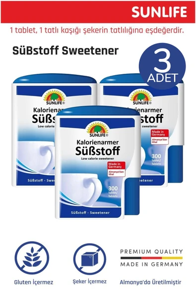 Sunlife Substoff Tatlandırıcı 300 Tablet 3 Adet ürün görseli 1