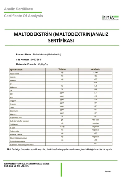 kimyasitesi Maltodextrin 1000gr - Resim 3