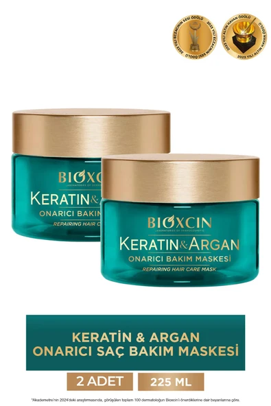 Bioxcin Keratin & Argan Onarıcı Bakım Maskesi 225 ml 2 Adet ürün görseli 1