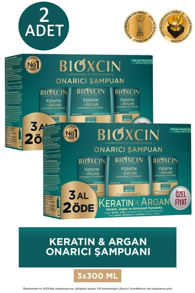 Bioxcin Keratin ve Argan Onarıcı Şampuan 300 ml - 3 Al 2 Öde 2 ADET ürün görseli 1