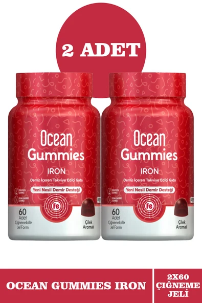 Ocean Gummies İron 60 Çiğneme Formu 2 Adet ürün görseli 1