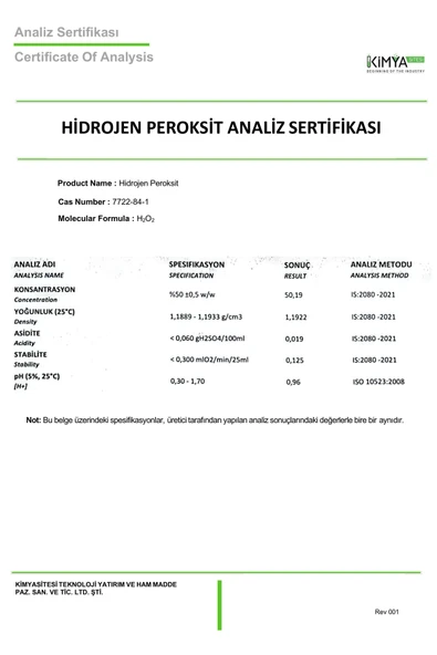 kimyasitesi Hidrojen Peroksit 1000gr - Resim 3