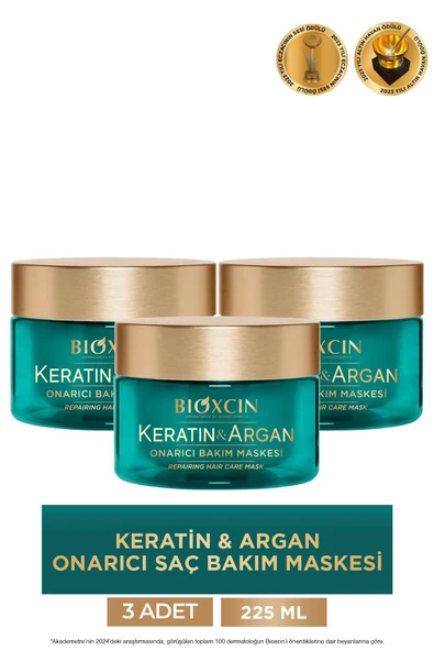 Bioxcin Keratin & Argan Onarıcı Bakım Maskesi 225 ml 3 Adet ürün görseli 1
