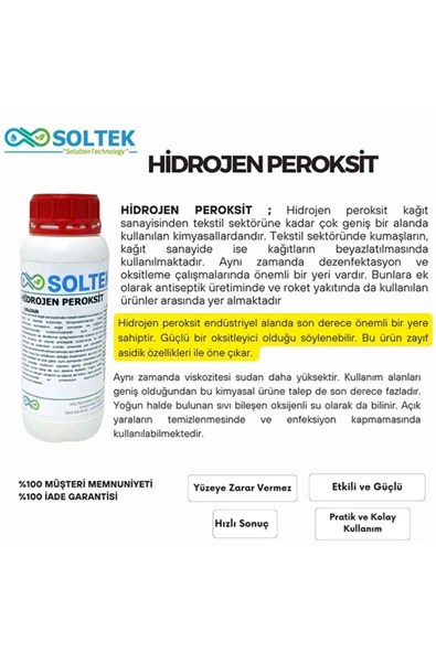 SOLTEK Hidrojen Per 1 KG - SOLTEK KİMYA - Resim 2
