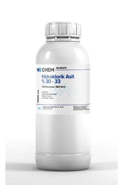 WE CHEM Taş Asidi Hidroklorik Asit Hcl % 30 - 33 1000 Ml ürün görseli 1
