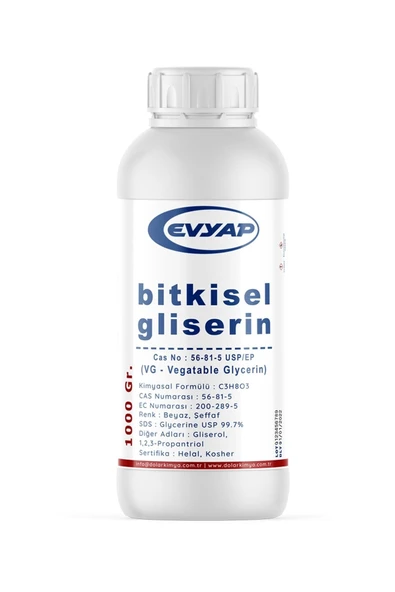 Evyap Bitkisel Gliserin | Gıda Tipi | 1000 Gr (800 Ml) ürün görseli 1