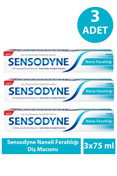 Sensodyne Naneli Ferahlığı Diş Macunu 75 ml 3 Adet ürün görseli 1