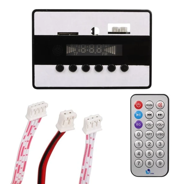 Magicvoice MV-14907 USB-SD-AUX-Bluetooth Kumandalı Ekranlı Oto Teyp Çevirici Dijital Player Board ürün görseli 1
