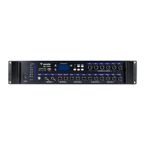 Westa WM-2700U 700W USB/BT/SD 6 Bölgeli Hat Trafolu Mikser Amfi - Anfi ürün görseli 1