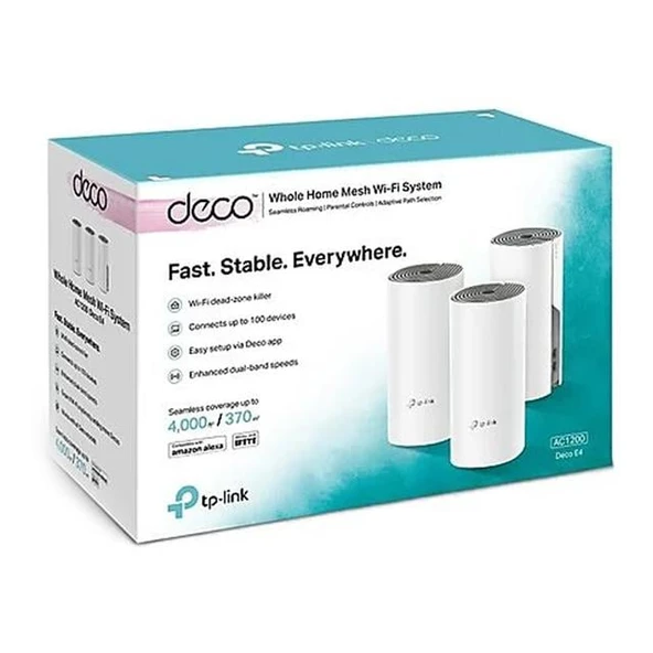 TP-Link AC1200 Deco E4 1200Mbps Mesh WIFI Sistemi (Üçlü) - Resim 2