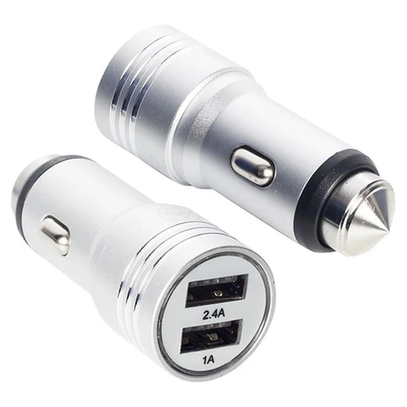 Powerway X-633 Çift Usb'li 3.1 Amper Metal Çakmaklık Araç Şarj Cihazı ürün görseli 1
