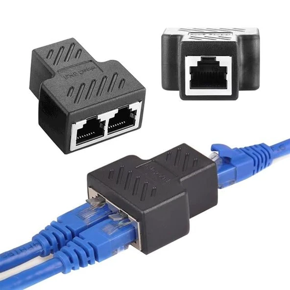 PowerMaster PM-26130 Ethernet RJ45 TO 2X Çoklayıcı Dişi Splitter Adaptör ürün görseli 1