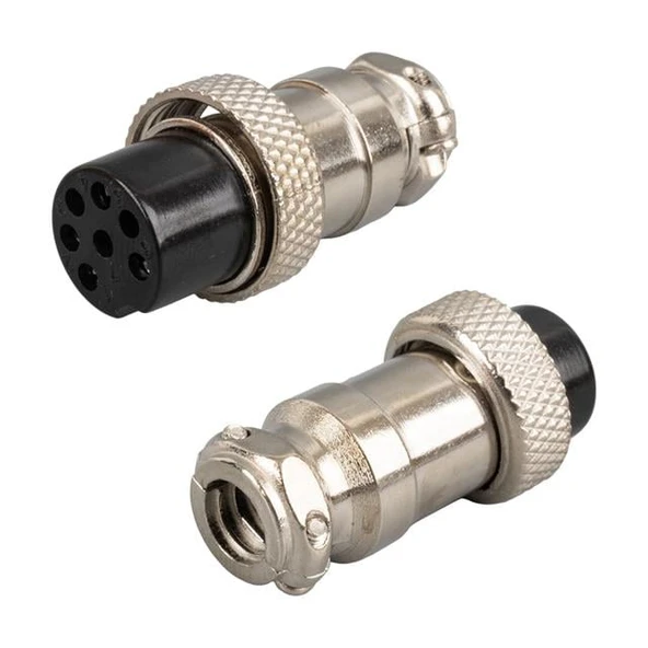 7 Pin Metal Dişi Konnektör Mayk  Fiş (M16 - 16Mm) ürün görseli 1