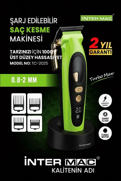 İnter Mac3 Şarj Edilebilir Saç Kesme Makinesi Tarzını İçin %100 Üst Düzey Hassasiyet ürün görseli 1