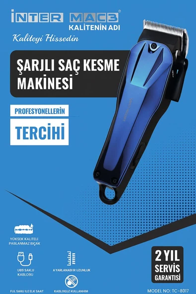 inter Mac3 Şarjlı Saç Kesme Makinesi TC-8017 (5067) ürün görseli 1