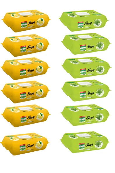 Yüzey Temizlik Havlusu Doğal Limon Yağı 6 Paket & Yüzey Temizlik Havlusu Doğal Aloe Vera Özü 6 Paket ürün görseli 1