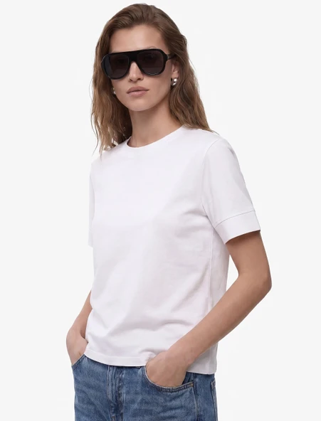 Pamuklu Slim Fit Kısa Kollu Bisiklet Yaka Basic Tişört - Resim 3