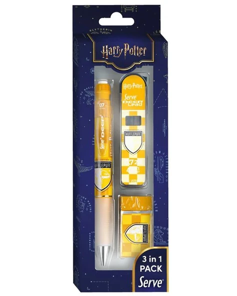 Serve Deep Damalı Harry Potter Hufflepuff Mekanik Versatil 0.7 3 Lü Set ürün görseli 1