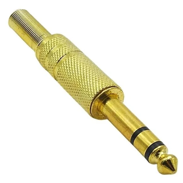Powermaster PM-2227 Gitar Jack Stereo Sarı Gold Metal ürün görseli 1