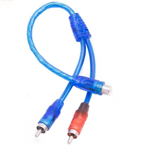 Powermaster PM-17604 1 Dişi 2 Erkek RCA Y Kablo 30 Cm Silikon Kaplı Ses ve Anfi Bağlantı Kablosu ürün görseli 1