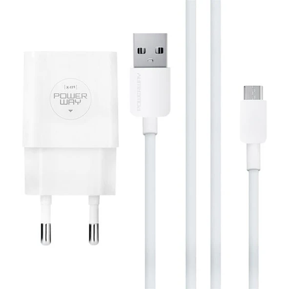 Powerway X-171 Micro USB 2.1 Amper Şarj Aleti-Kablo ürün görseli 1