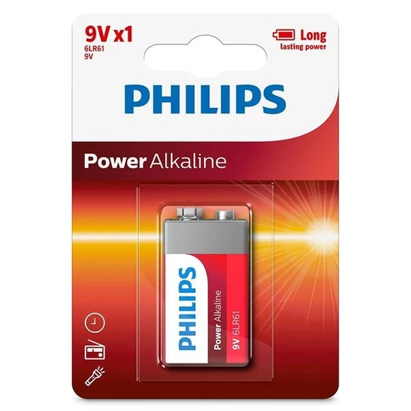 Philips 6LR61-P1B 9 Volt Power Alkalin Pil (Tekli) - Resim 3