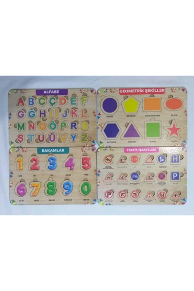 Kubbehan Ahşap 4lü Set Puzzle-eğitici Oyuncak ürün görseli 1
