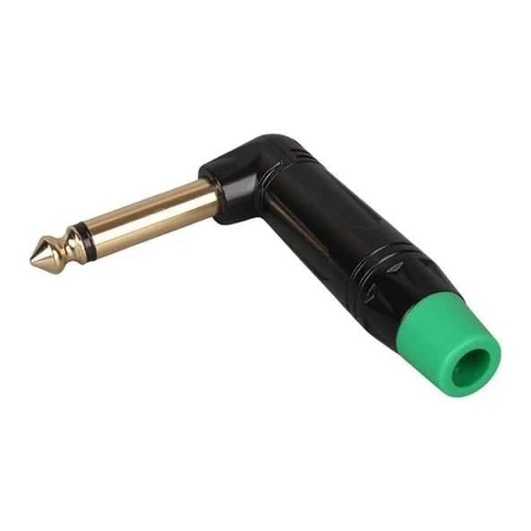PowerMaster LTP2RC 6.3mm Mono L-Tipi Metal Gövde Gitar Altın Kaplama Jack ürün görseli 1