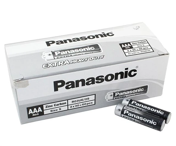 Panasonic R03UE/2S Manganez AAA İnce Kalem Pil (60'lı Paket) ürün görseli 1