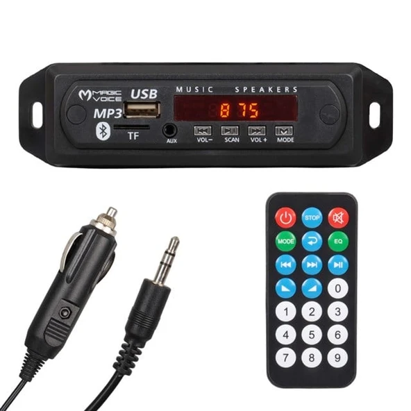 Magicvoice USB-400 Araba Çakmaklık Girişli Bluetooth/USB/TF/FM Destekli MP3 Çalar Modülü ürün görseli 1
