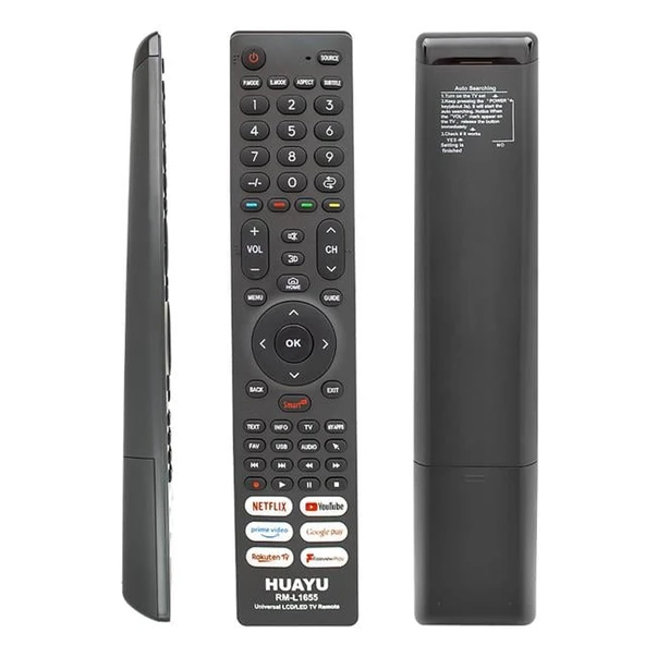 Huayu RM-L1655 Netflix-YouTube-Prime Video-Google Play Tuşlu Universal Lcd Led Tv Kumandası ürün görseli 1