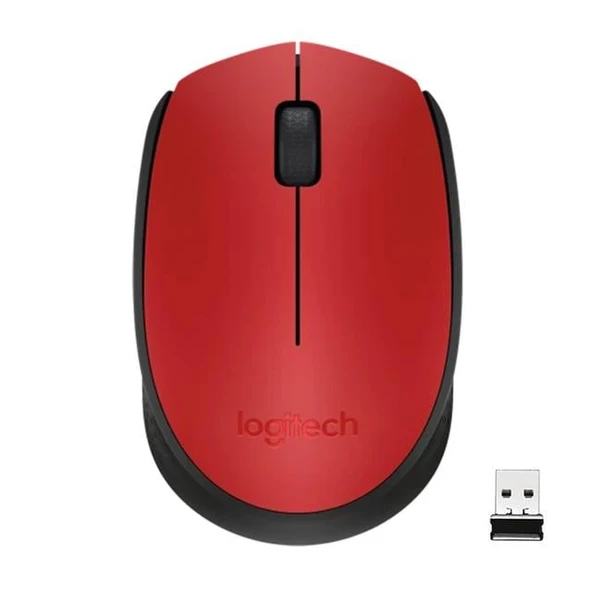 Logitech M171 USB Kırmızı Kablosuz Mouse ürün görseli 1