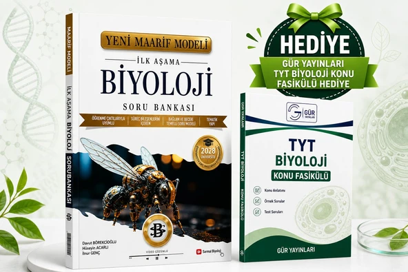 BİLGİ SARMAL 2028 MAARİF İLK AŞAMA BİYOLOJİ SORU BANKASI-GÜR YAYINLARI TYT BİYOLOJİ KONU FASİKÜLÜ HEDİYE!! ürün görseli 1