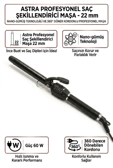 Astra Profesyonel Saç Şekillendirici Maşa (22 Mm ) ürün görseli 1