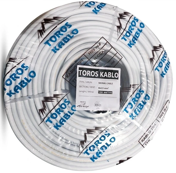 Toros Kablo Ttr 4X2.5mm Cca Kablo H05 W-f BEYAZ 100 Metre ürün görseli 1