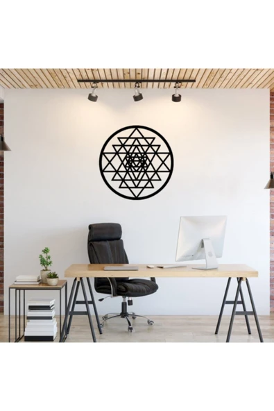 AtaDeco Sri Yantra Dekoratif Ahşap Duvar Dekoru ürün görseli 1