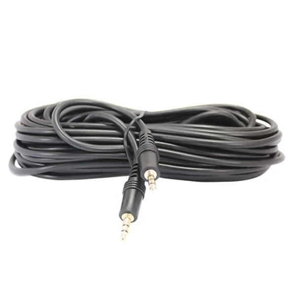 Powermaster PM-13474 Siyah 3.5 Mm Erkek-Erkek 10 Metre Stereo Kablo ürün görseli 1