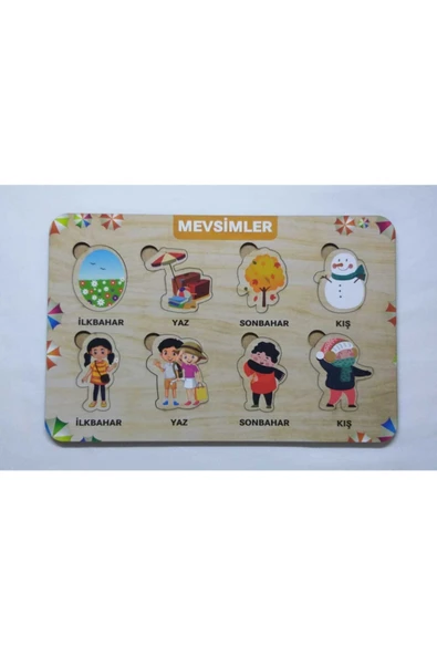 Kubbehan Mevsimler Ahşap Puzzle Eğitici Oyuncak ürün görseli 1