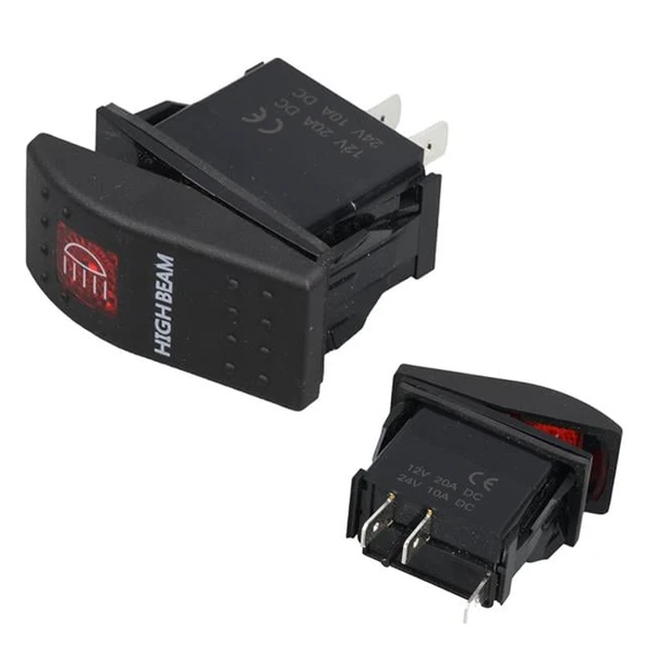 PowerMaster Projektör Sembollü Işıklı 3 Pinli On-Off 12-24V Marin Switch ürün görseli 1